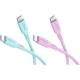 Goobay Silicone Cable Coral Crush Set 2x USB-C-Silikonkabel, 1,5 m, türkis; pink, 60 W, 3 A, weiches und robustes Ladekabel für USB-C-Geräte