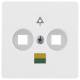 Berker 14031909 Zentralpl f double Potenzialausgleic, central outlet polar white plate system