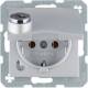Berker 47631404 SCHUKO Steckdose mit Steckklemme, Klappdeckelschloss, Schutzart 1, alu
