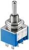 Goobay 10023 Kippschalter Miniatur, EIN – AUS – EIN, 6 Pins, blaues Gehäuse