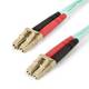Startech.com 450FBLCLC1 1m OM4 Duplex Multimode fiber optic cable Turquoise 100 Gb 50/125 LC/LC LWL network cable