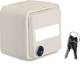 Hager WNC167B socket outlet SCHUKO AP with hinged cover, labelling field, unglazed closure