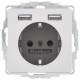 Berker 48036084 socket SCHUKO/USB Qx aluminum velvet