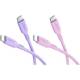 Goobay Silicone Cable Berry Swirl Set 2x USB-C-Silikonkabel, 1,5 m, lila; pink, 60 W, 3 A, weiches und robustes Ladekabel für USB-C-Geräte