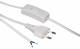 Euro-Netzkabel McPower mit Schnurschalter und blanken Enden, 2m, weiß