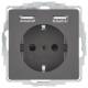 Berker 48036086 SCHUKO/USB Qx socket outlet anthracite velvet