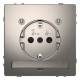 Merten MEG2304-6050 SCHUKO socket special current circuit. Lettering BRS StK orange