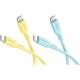 Goobay Silicone Cable Tropic Glow Set 2x USB-C-Silikonkabel, 1,5 m, gelb, türkis - 60 W, 3 A, weiches und robustes Ladekabel für USB-C-Geräte