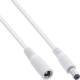 InLine® DC Verlängerungskabel, 5,5 x 2,1 mm, AWG 24, weiß, 2 m