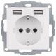 Berker 48036089 socket SCHUKO/USB Qx polarw.velvet
