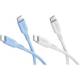 Goobay Silicone Cable Ice Breeze Set 2x USB-C-Silikonkabel, 1,5 m, blau;weiß, 60 W, 3 A, weiches und robustes Ladekabel für USB-C-Geräte