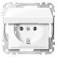 Socket Merten MEG2311-0325, active white, glossy, System M hinged lid