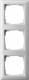 Gira 021303 cover pure white 0213 03, glossy 3-fold standard