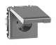 Merten MEG2312-6036 SCHUKO socket with folding and writing BRS StK stainless steel