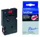 Brother TC491 Schriftband TC-491 (lam.) Schwarz auf Rot 9 mm x 7,7 m
