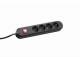 Bachmann 381.130K Tischsteckdose, 4xDosen (CEE7) -> Plug (CEE7), 1, 5m, with switch, black
