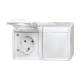 Busch Jaeger 2CKA002084A0711 20/2EW-54 socket outlet with hinged cover horizontal 2-way ocean IP44 alpin white