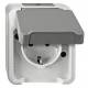 Merten MEG2400-8029 Socket outlet, light gray m.BRS AQUASTAR