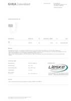 Datasheet for Gira 237500, EAN: 4010337031369