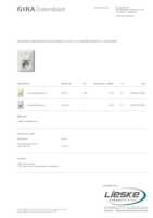 Datasheet for Gira 017503, EAN: 4010337175032