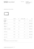 Datasheet for Gira 100125, EAN: 4010337881346