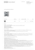 Datasheet for Gira 540500, EAN: 4010337048299