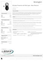 Datasheet for Kensington 33374EU, EAN: 0085896333746