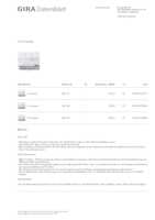 Datasheet for Gira 262199, EAN: 4010337125235