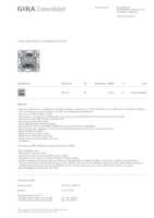 Datasheet for Gira 540100, EAN: 4010337048268