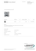 Datasheet for Gira 540800, EAN: 4010337048312