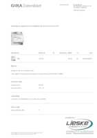 Datasheet for Gira 212200, EAN: 4010337023227
