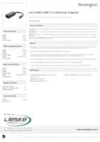 Datasheet for Kensington K33475WW, EAN: 0085896334750