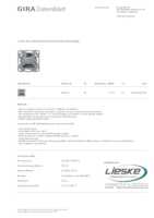 Datasheet for Gira 541500, EAN: 4010337027416