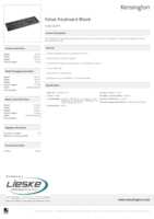 Datasheet for Kensington 1500109PT, EAN: 5028252292412