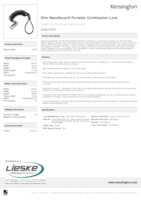 Datasheet for Kensington K60627WW, EAN: 0085896606277