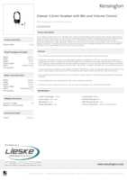 Datasheet for Kensington K33597WW, EAN: 0085896335979