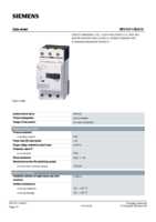 Datasheet for Siemens 3RV10110DA10, EAN: 4011209263451