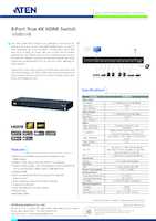 Datasheet for Aten ATEN VS0801HB, EAN: 4719264646300