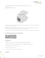 Datasheet for Startech.com C6KEY110SWH, EAN: 0065030848206