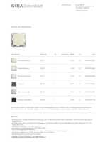 Datasheet for Gira 237601, EAN: 4010337014478