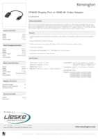Datasheet for Kensington K33984WW, EAN: 0085896339847