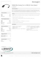 Datasheet for Kensington K33985WW, EAN: 0085896339854
