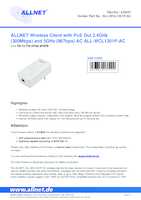 Datasheet for Allnet ALL-WCL1201P-AC, EAN: 4038816137449
