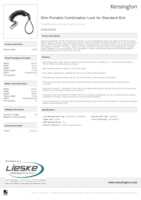 Datasheet for Kensington K60625WW, EAN: 0085896606253
