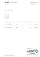 Datasheet for Gira 106501, EAN: 4010337076834