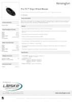 Datasheet for Kensington K75403EU, EAN: 5028252604475