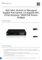 Datasheet for LevelOne GEP-1061, EAN: 4015867227350