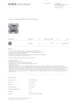 Datasheet for Gira 539500, EAN: 4010337036128