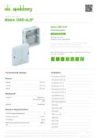 Datasheet for Spelsberg 80440701, EAN: 4013902110049