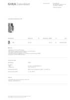 Datasheet for Gira 201400, EAN: 4010337072928